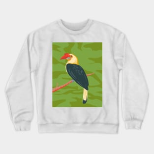 Mindanao Wrinkled Hornbill or Aceros leucocephalus WPA Art Crewneck Sweatshirt